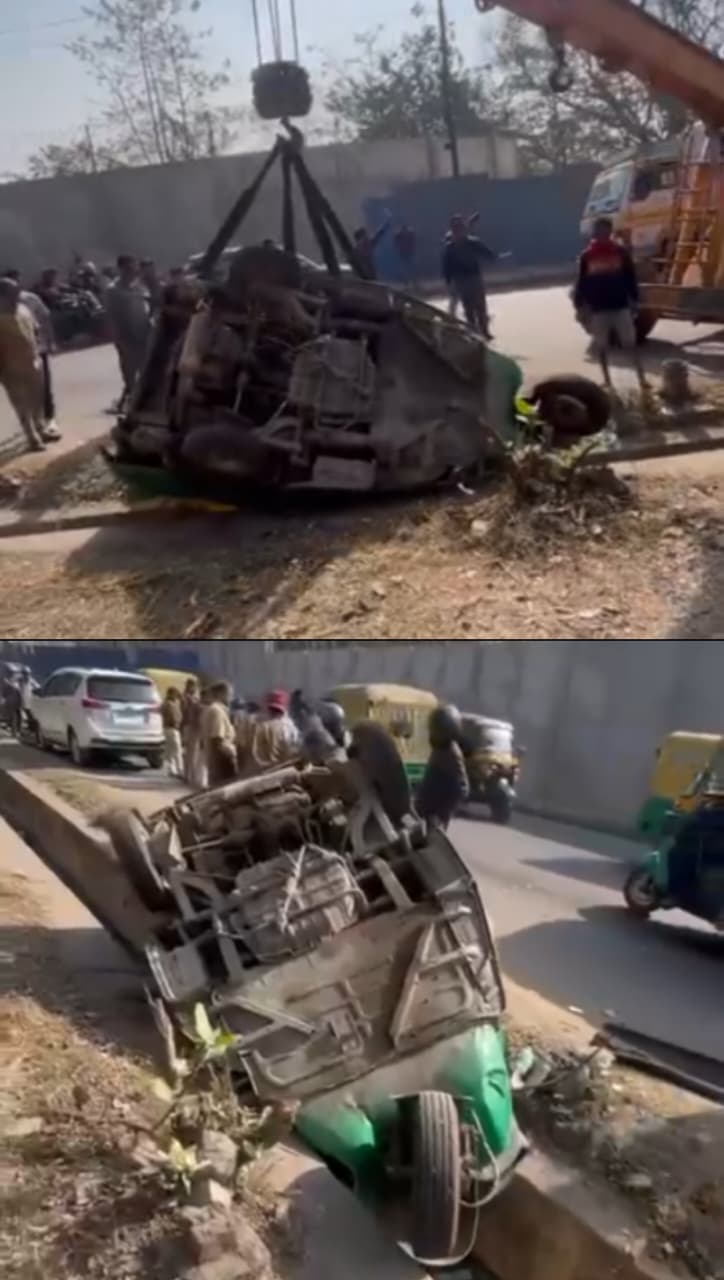 Burma Mines Accident: बर्मामाइंस में भीषण सड़क हादसा, इनोवा की टक्कर से नाले में पलटा ऑटो, यात्री सुरक्षित, देखिए पूरी वीडियो 